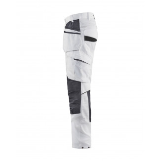 Blåkläder Pantalon peintre stretch 4D - C54 - Blanc/Gris foncé
