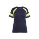 T-shirt de travail haute-visibilité femme coton - Blaklader - 3524 - Marine/Jaune fluo