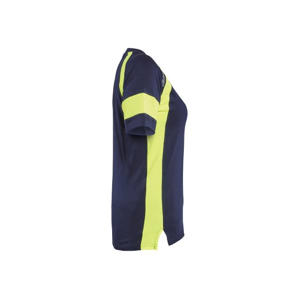 T-shirt de travail haute-visibilité femme coton - Blaklader - 3524 - Marine/Jaune fluo
