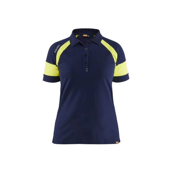Polo de travail haute-visibilité femme Polycoton - Blaklader - 3529 - Marine/Jaune fluo