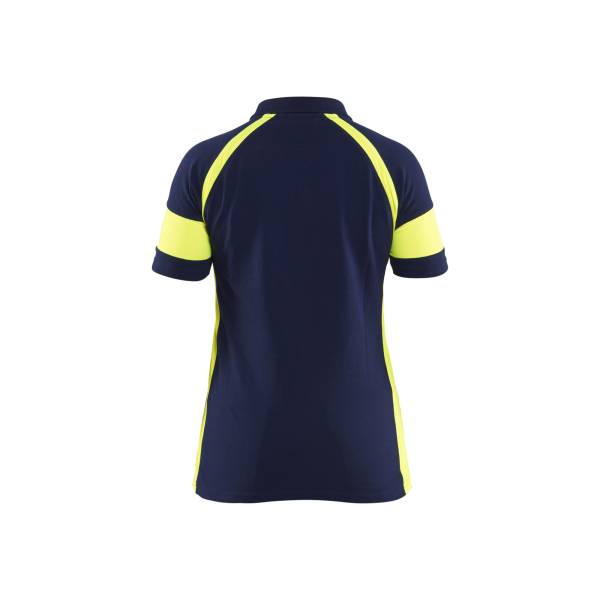 Polo de travail haute-visibilité femme Polycoton - Blaklader - 3529 - Marine/Jaune fluo