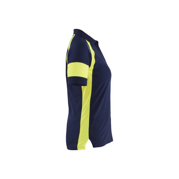 Polo de travail haute-visibilité femme Polycoton - Blaklader - 3529 - Marine/Jaune fluo