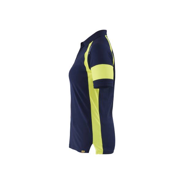 Polo de travail haute-visibilité femme Polycoton - Blaklader - 3529 - Marine/Jaune fluo
