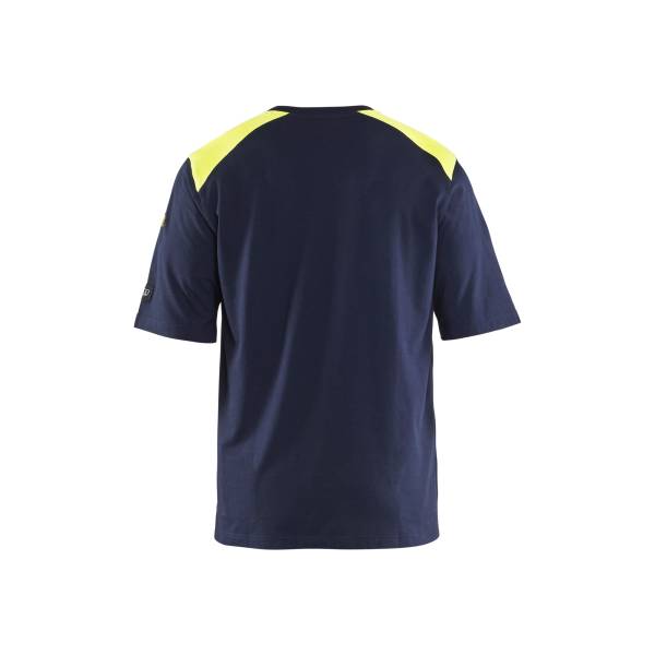 T-shirt de chantier retardant flamme haute-visibilité - Blaklader - 3476 - Marine/Jaune fluo