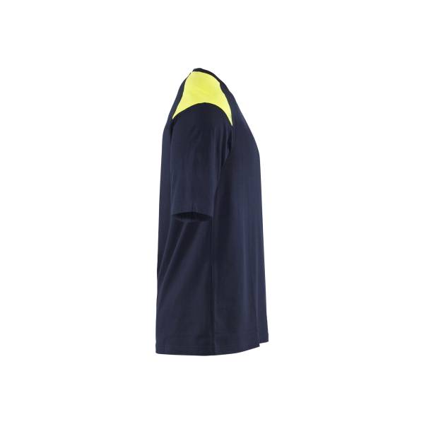 T-shirt de chantier retardant flamme haute-visibilité - Blaklader - 3476 - Marine/Jaune fluo