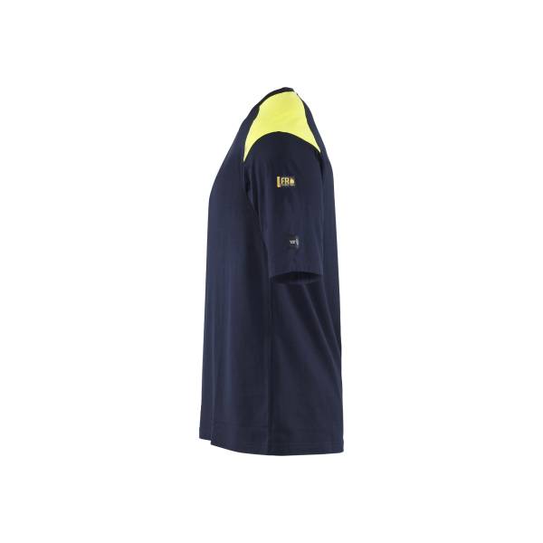 T-shirt de chantier retardant flamme haute-visibilité - Blaklader - 3476 - Marine/Jaune fluo