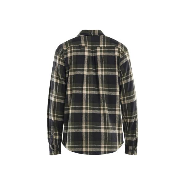 Chemise de travail flanelle robuste hiver coton - Blaklader - 3288 - Vert foncé/Noir