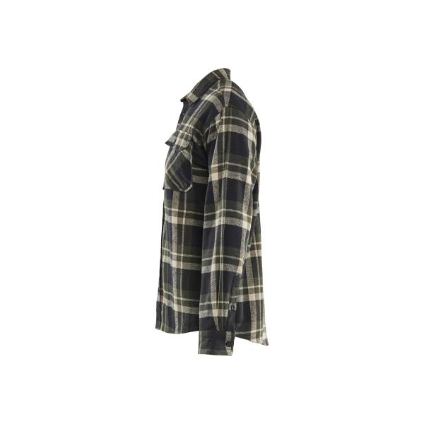 Chemise de travail flanelle robuste hiver coton - Blaklader - 3288 - Vert foncé/Noir