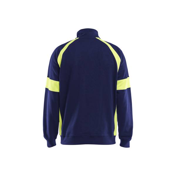 Sweat de chantier haute-visibilité 100% coton - Blaklader - 3567 - Marine/Jaune fluo
