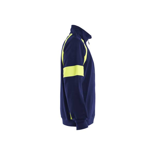 Sweat de chantier haute-visibilité 100% coton - Blaklader - 3567 - Marine/Jaune fluo