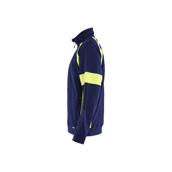 Sweat de chantier haute-visibilité 100% coton - Blaklader - 3567 - Marine/Jaune fluo