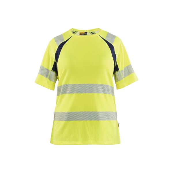 T-shirt de travail haute-visibilité femme - Blaklader - 3503 - Jaune fluo/Marine