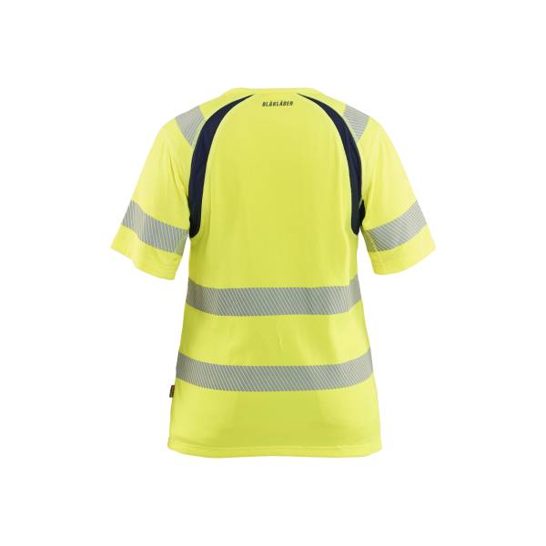 T-shirt de travail haute-visibilité femme - Blaklader - 3503 - Jaune fluo/Marine