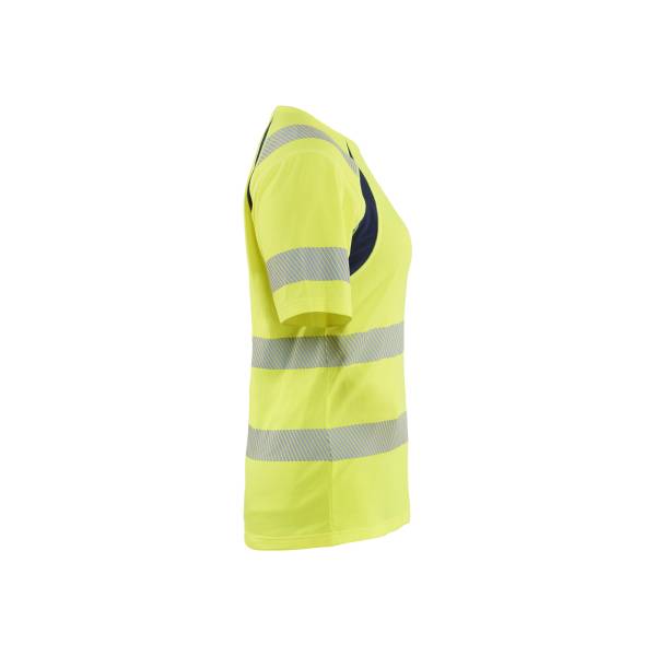 T-shirt de travail haute-visibilité femme - Blaklader - 3503 - Jaune fluo/Marine