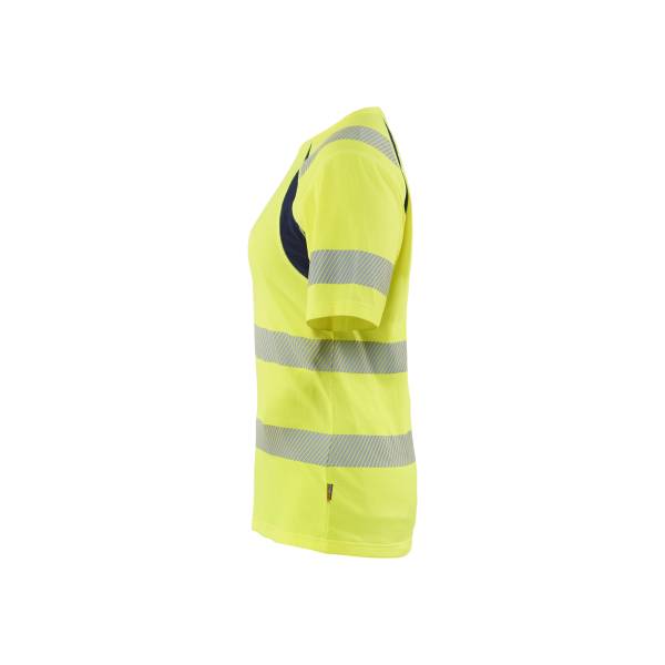 T-shirt de travail haute-visibilité femme - Blaklader - 3503 - Jaune fluo/Marine