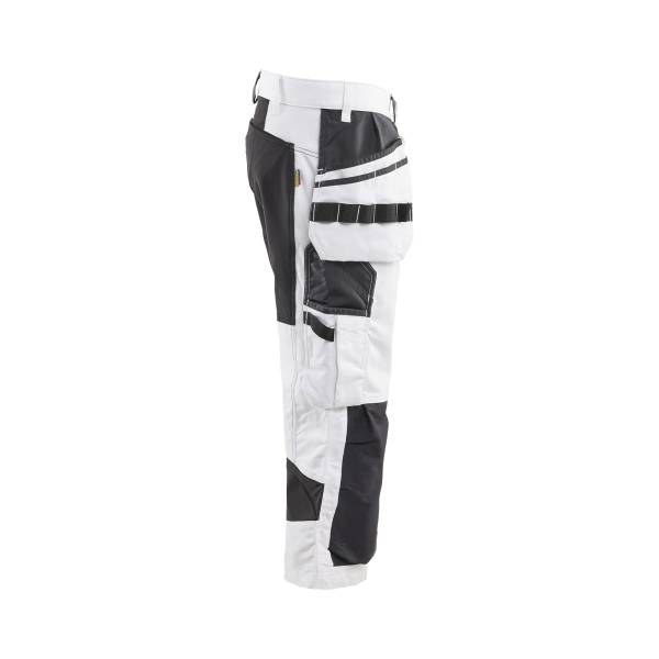 Pantacourt de chantier Stretch Coton - Blaklader - 1912 Blanc/Noir