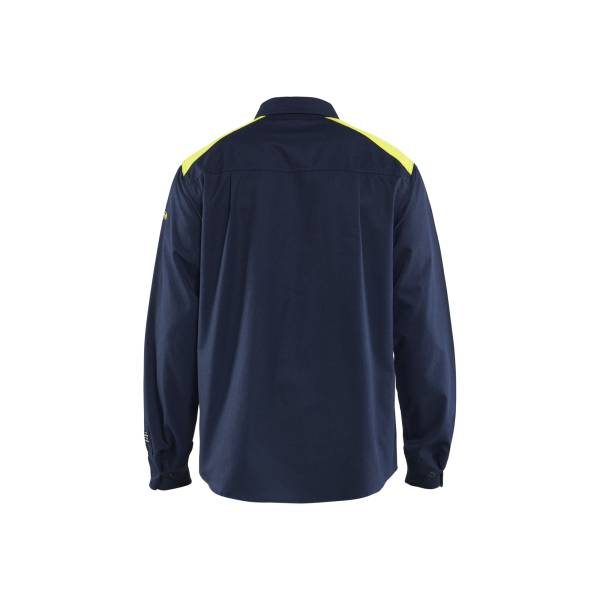 Chemise de travail ATEX Multinormes haute-visibilité - Blaklader - 3238 - Marine/Jaune fluo