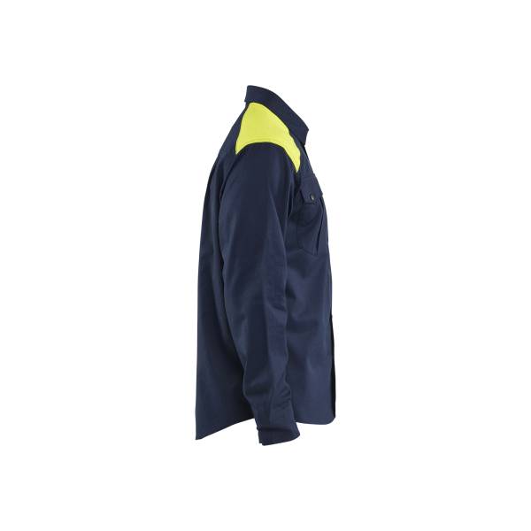 Chemise de travail ATEX Multinormes haute-visibilité - Blaklader - 3238 - Marine/Jaune fluo