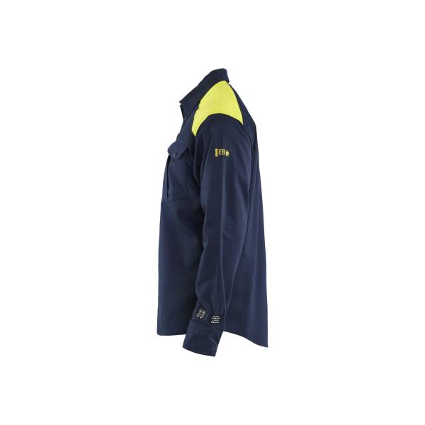 Chemise de travail ATEX Multinormes haute-visibilité - Blaklader - 3238 - Marine/Jaune fluo