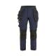 Pantalon de chantier stretch 4D femme stretch slim - Blaklader - 7121 Marine foncé/Noir