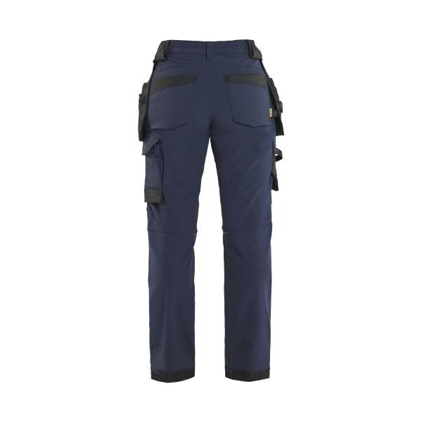 Pantalon de chantier stretch 4D femme stretch slim - Blaklader - 7121 Marine foncé/Noir