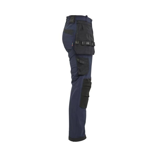 Pantalon de chantier stretch 4D femme stretch slim - Blaklader - 7121 Marine foncé/Noir