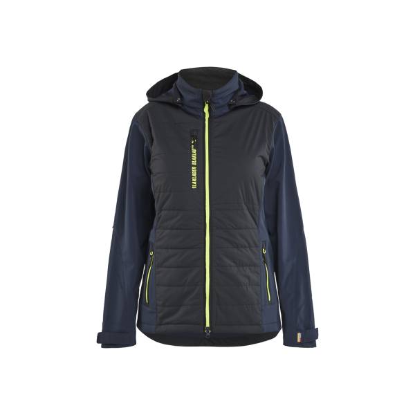 Veste de travail Softshell matelassée femme - Blaklader - 4733 - Bleu/Jaune