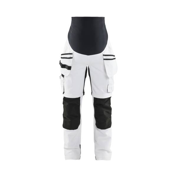Pantalon de chantier grossesse stretch 4D - Blaklader - 7102 - Blanc/Noir