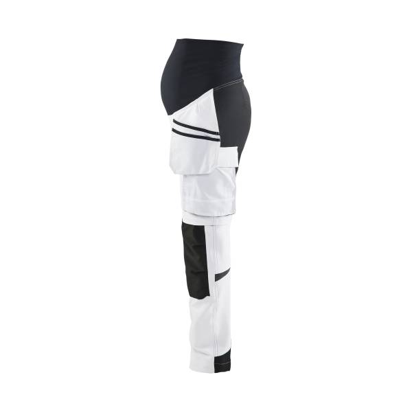 Pantalon de chantier grossesse stretch 4D - Blaklader - 7102 - Blanc/Noir