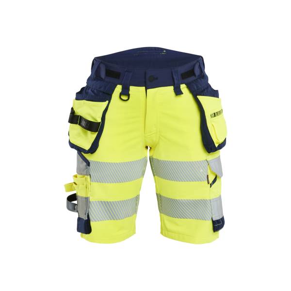 Short de chantier haute-visibilité stretch 4D femme - Blaklader - 7020 - Jaune fluo/Marine