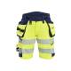 Short de chantier haute-visibilité stretch 4D femme - Blaklader - 7020 - Jaune fluo/Marine