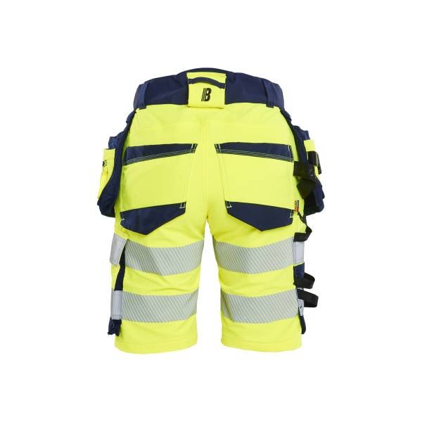 Short de chantier haute-visibilité stretch 4D femme - Blaklader - 7020 - Jaune fluo/Marine