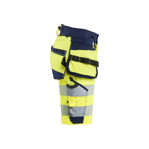 Short de chantier haute-visibilité stretch 4D femme - Blaklader - 7020 - Jaune fluo/Marine