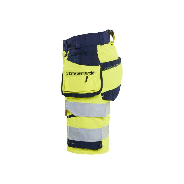 Short de chantier haute-visibilité stretch 4D femme - Blaklader - 7020 - Jaune fluo/Marine