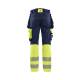 Pantalon de chantier haute-visibilité poches flottantes - Blaklader - 1125 Marine/Jaune fluo