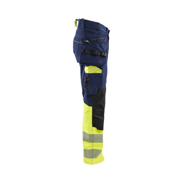 Pantalon de chantier haute-visibilité poches flottantes - Blaklader - 1125 Marine/Jaune fluo
