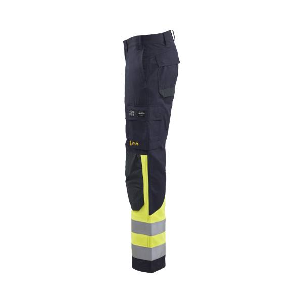 Pantalon de travail ATEX multinormes haute-visibilité - Blaklader - 1491 Marine/Jaune fluo