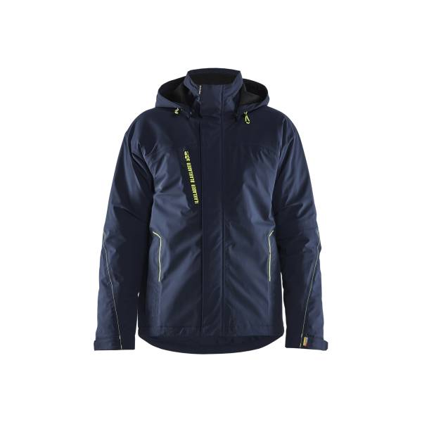 Veste de travail stretch hiver imperméable coupe-vent doublée  - Blaklader - 4484 - Bleu/Jaune