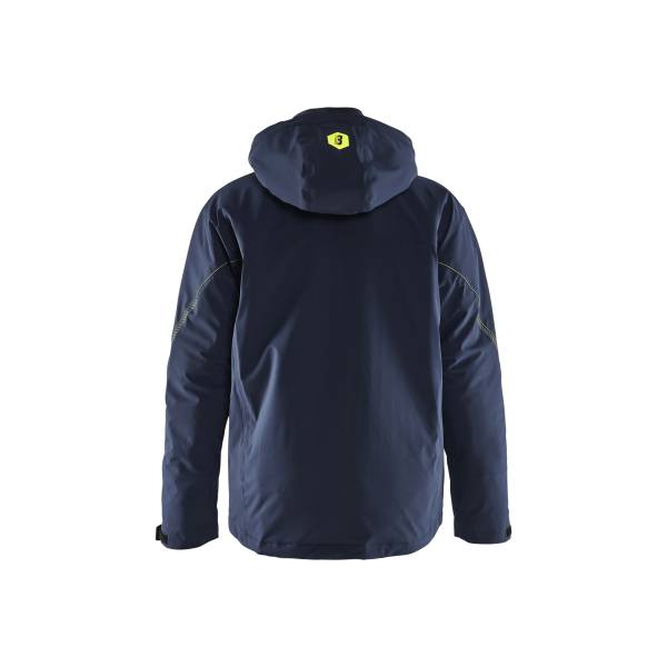 Veste de travail stretch hiver imperméable coupe-vent doublée  - Blaklader - 4484 - Bleu/Jaune