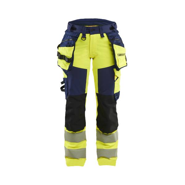 Pantalon de chantier haute-visibilité femme aéré - Blaklader - 7022 Jaune fluo/Marine