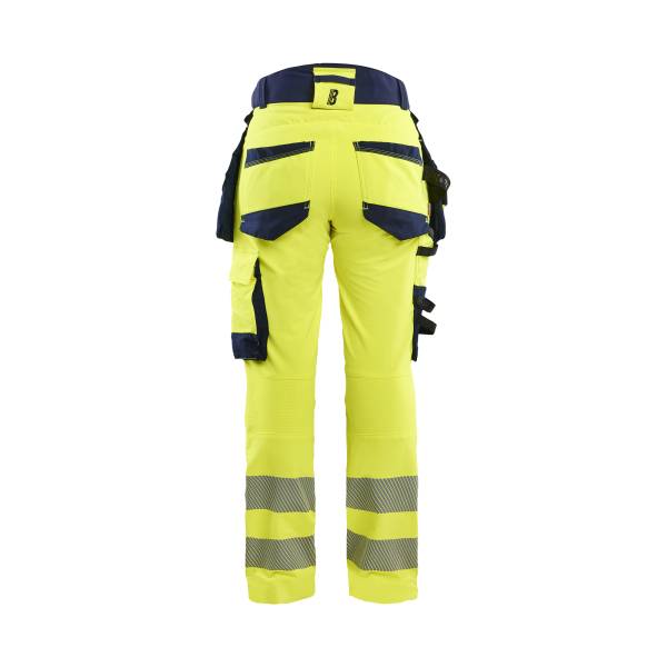 Pantalon de chantier haute-visibilité femme aéré - Blaklader - 7022 Jaune fluo/Marine