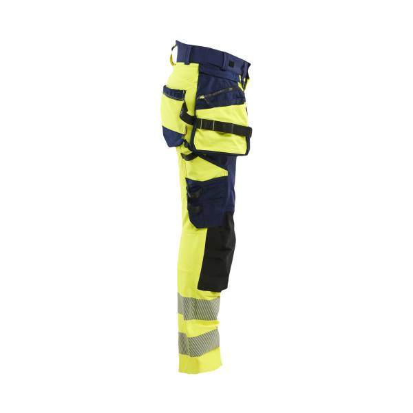 Pantalon de chantier haute-visibilité femme aéré - Blaklader - 7022 Jaune fluo/Marine