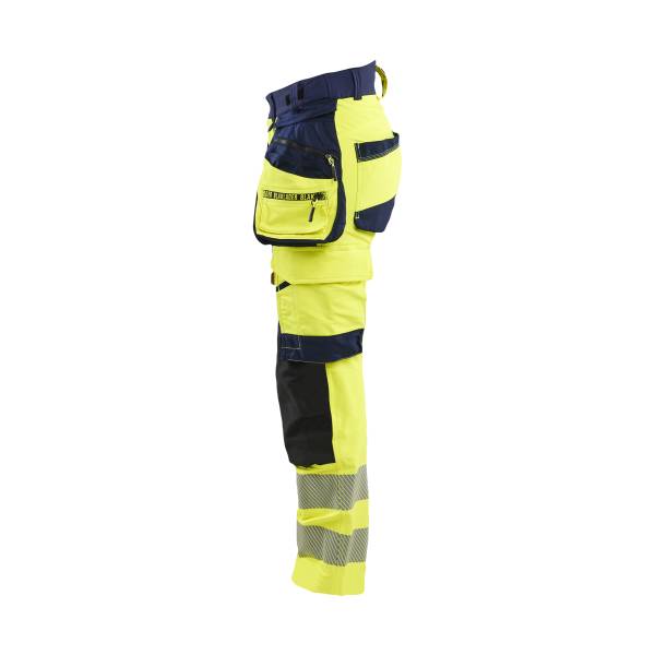 Pantalon de chantier haute-visibilité femme aéré - Blaklader - 7022 Jaune fluo/Marine