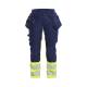 Pantalon de chantier haute-visibilité stretch femme - Blaklader - 7030 Marine/Jaune fluo