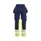 Pantalon de chantier haute-visibilité stretch femme - Blaklader - 7030 Marine/Jaune fluo