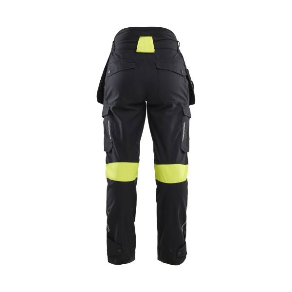 Pantalon de chantier ATEX multinormes inhérent femme Cotonpoly - Blaklader - 7108 - Noir/Jaune fluo