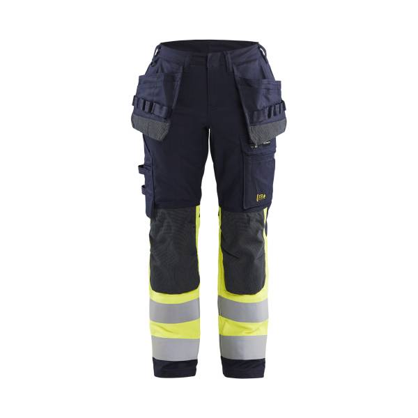 Pantalon de travail ATEX multinormes inhérent femme - Blaklader - 7185 Marine/Jaune fluo