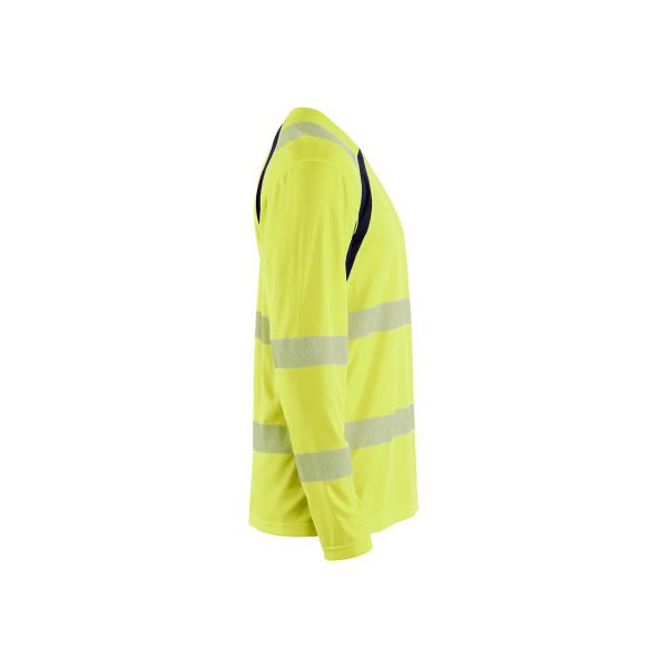 T-shirt de chantier haute-visibilité manches longues - Blaklader - 3599 - Jaune fluo/Marine