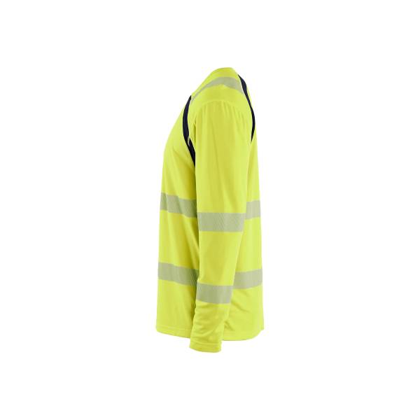 T-shirt de chantier haute-visibilité manches longues - Blaklader - 3599 - Jaune fluo/Marine