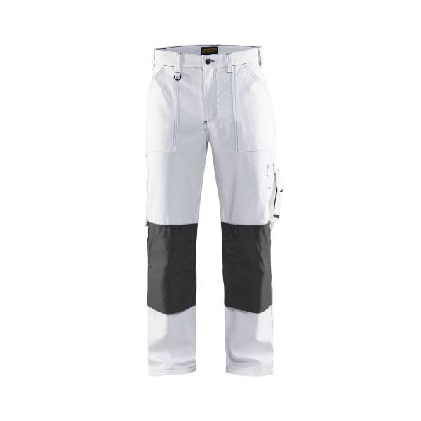 Pantalon de travail peintre 100% coton coupe droite - Blaklader - 1091 Blanc/Gris foncé